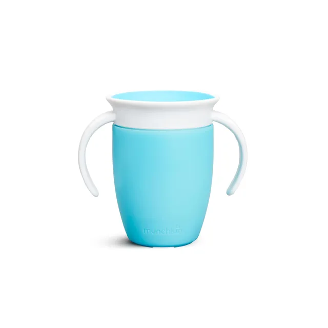 munchkin-miracle-360-trinklernbecher-207-ml-blau-auslaufsicher-mit-griffen-ab-6- image 1