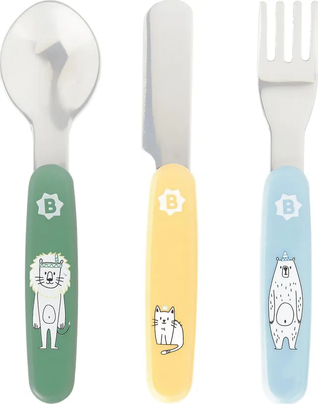 badabulle-kinderbesteck-3-teilig-l-ffel-gabel-und-messer-aus-edelstahl-ab-12-mon image 1