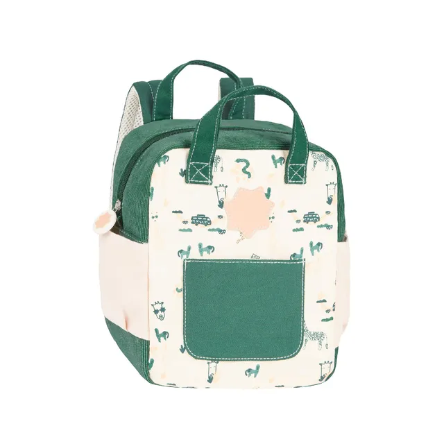 badabulle-kinderrucksack-safari-kinder-rucksack-aus-baumwoll-canvas-mit-namenset image 1