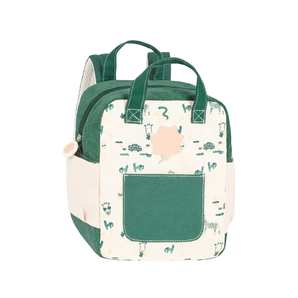 badabulle-kinderrucksack-safari-kinder-rucksack-aus-baumwoll-canvas-mit-namenset image 1