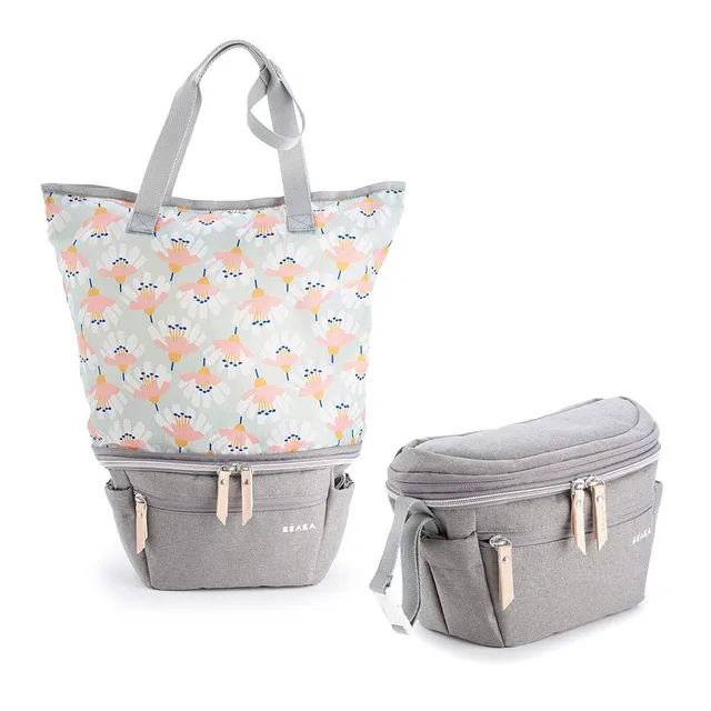 b-aba-biarritz-wickeltasche-kinderwagen-organizer-2-in-1-verwandelbar-in-einkauf image 1