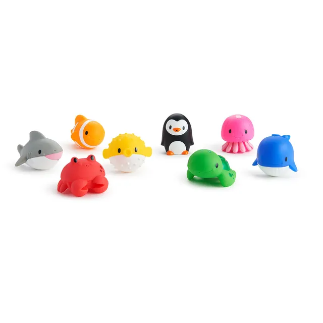 munchkin-ocean-squirters-badespielzeug-8er-pack-schwimmende-spritztiere-meeresti image 1