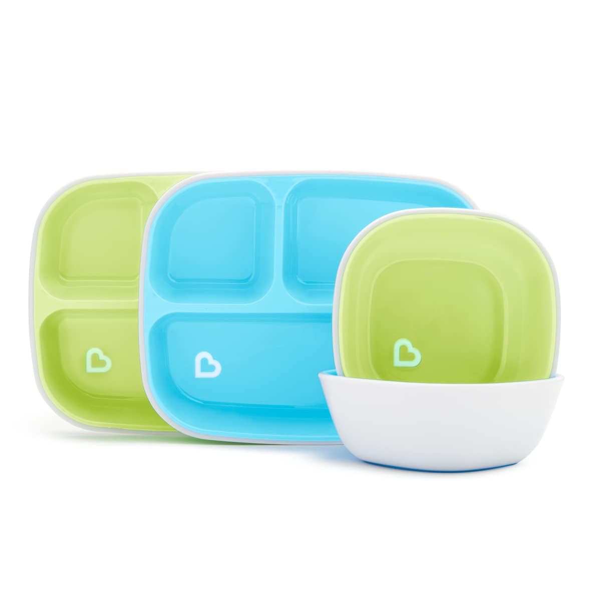 munchkin-spritz-teller-sch-sselset-4-teilig-unterteilte-kinderteller-sch-sseln-b image 1