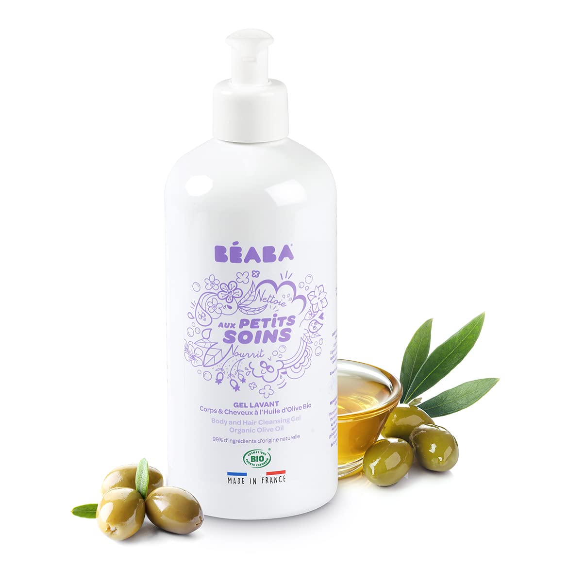 b-aba-waschgel-f-r-baby-k-rper-haare-500ml-cosmebio-zertifiziert-bio-oliven-l-bi image 1