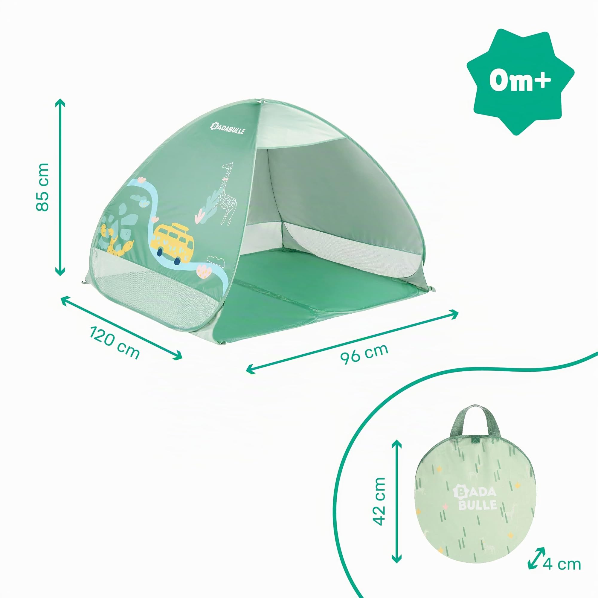 badabulle-strandmuschel-safari-pop-up-strandzelt-mit-uv-schutz-50-125-x-100-x-85 image 6