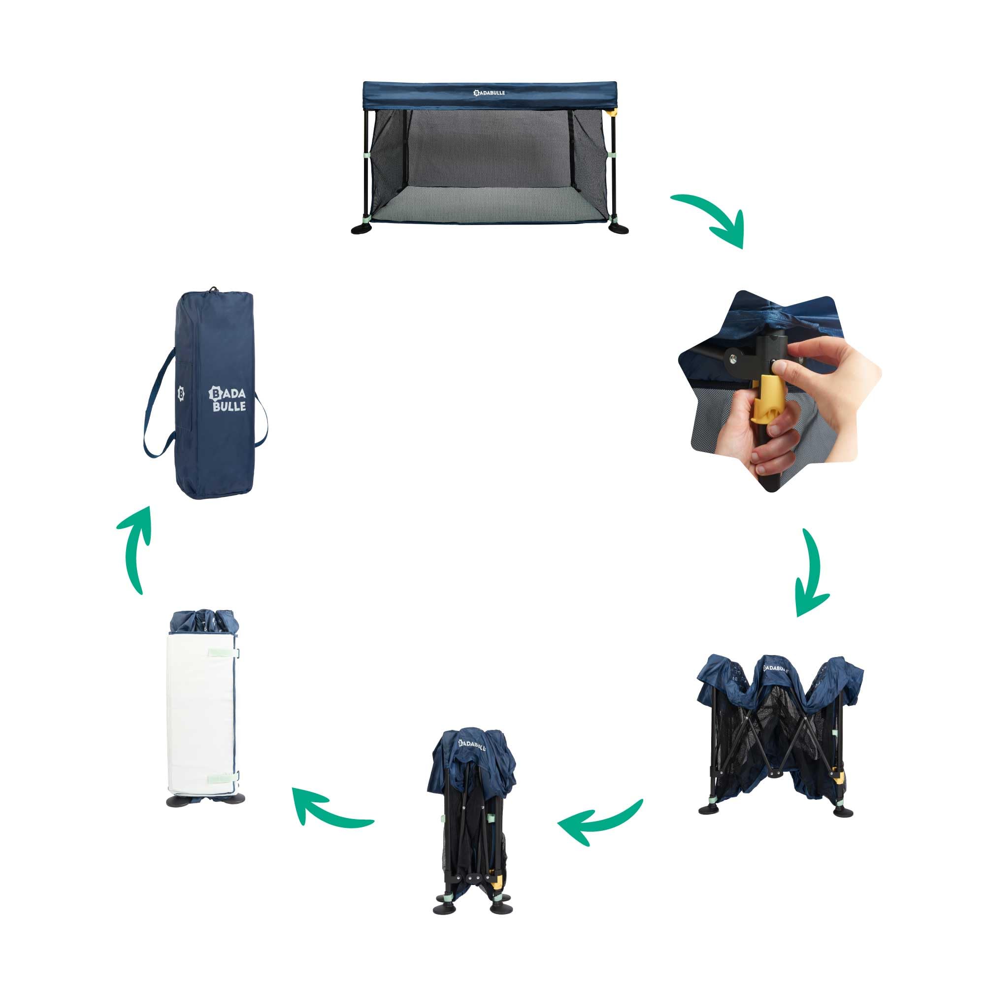 badabulle-easy-clip-baby-reisebett-mit-matratze-kompakt-ziehharmonika-faltsystem image 3