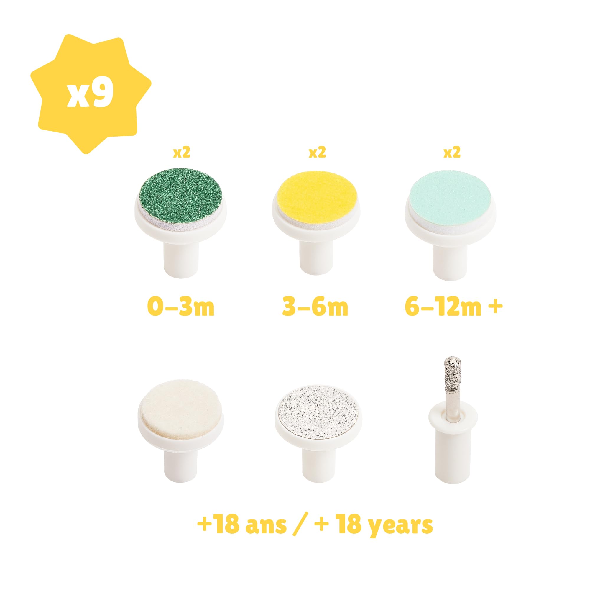 badabulle-elektrische-nagelfeile-baby-nagelpflegeset-mit-6-aufs-tzen-3-nachf-llp image 3