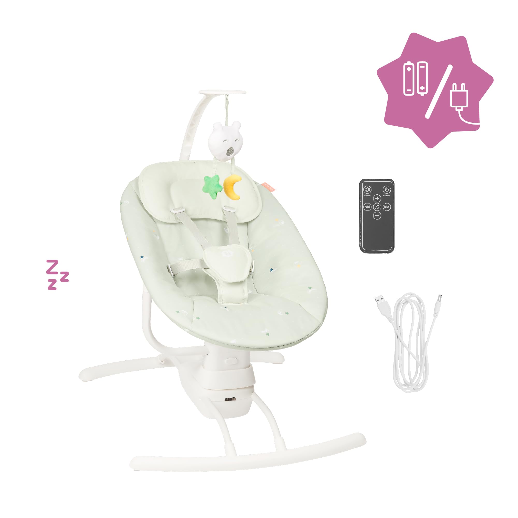 badabulle-elektrische-babyschaukel-buddy-seitliche-schaukelfunktion-3-geschwindi image 7