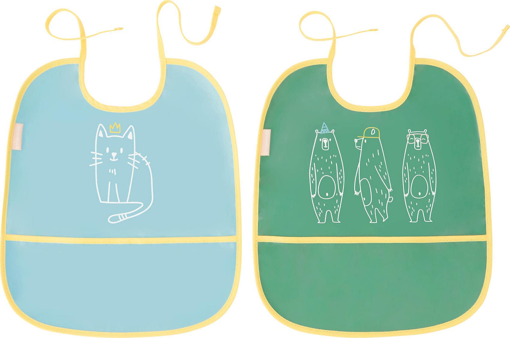 badabulle-l-tzchen-2er-set-wasserfeste-babyl-tzchen-mit-auffangtasche-verstellba image 1