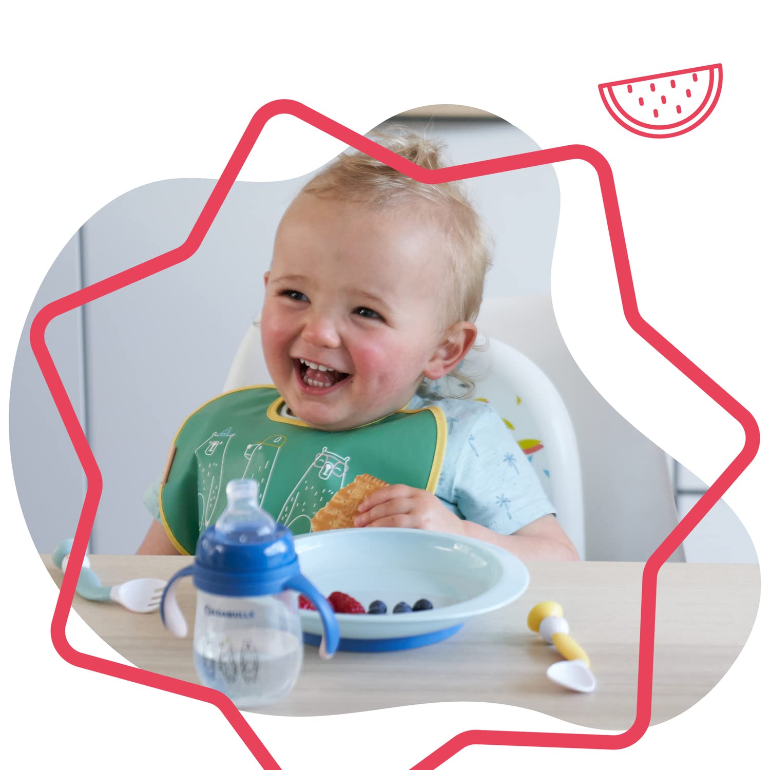 badabulle-baby-teller-mit-saugnapf-3er-set-rutschfeste-esslernteller-mit-erh-hte image 2