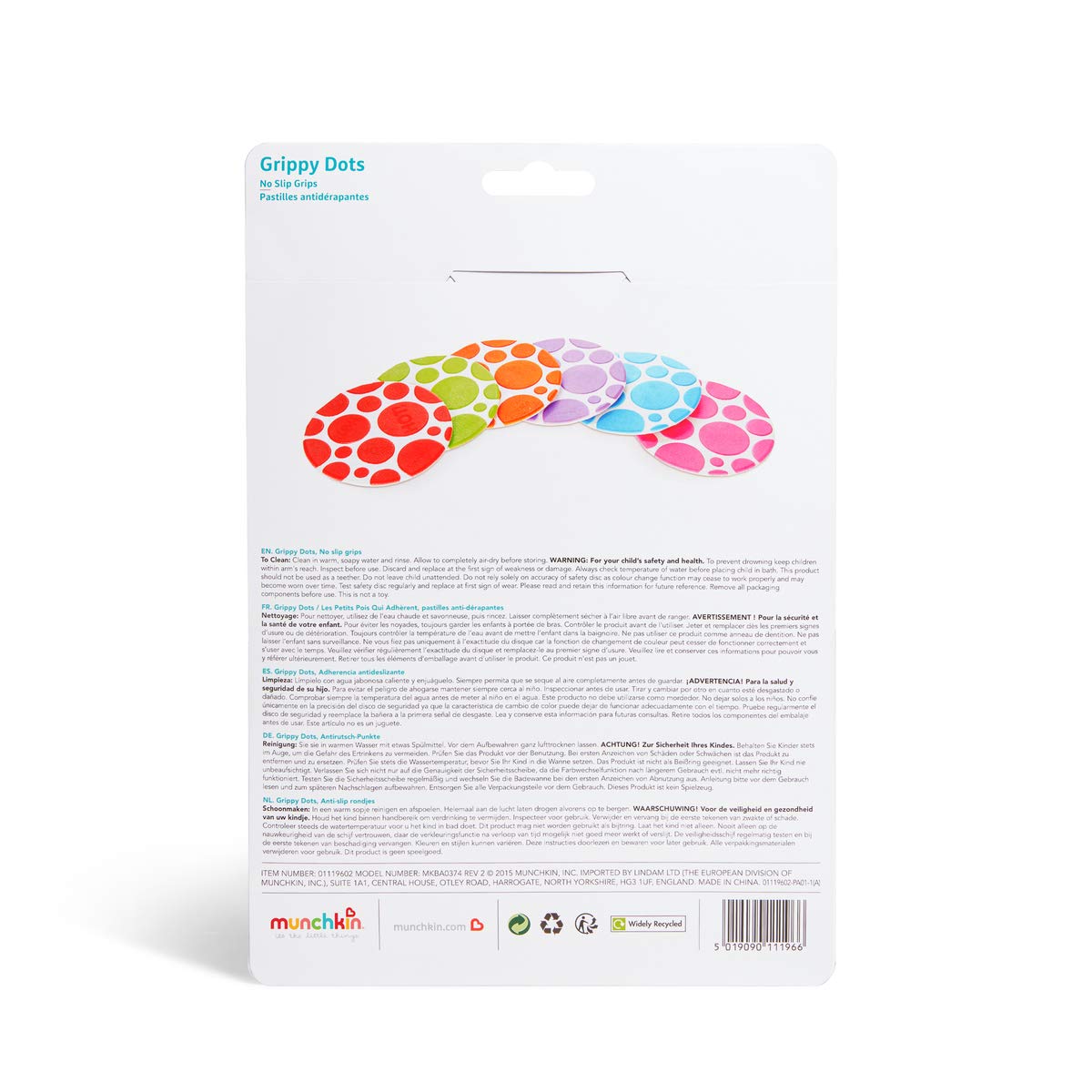 munchkin-grippy-dots-anti-rutsch-badewanneneinlage-6er-pack-mit-white-hot-temper image 5