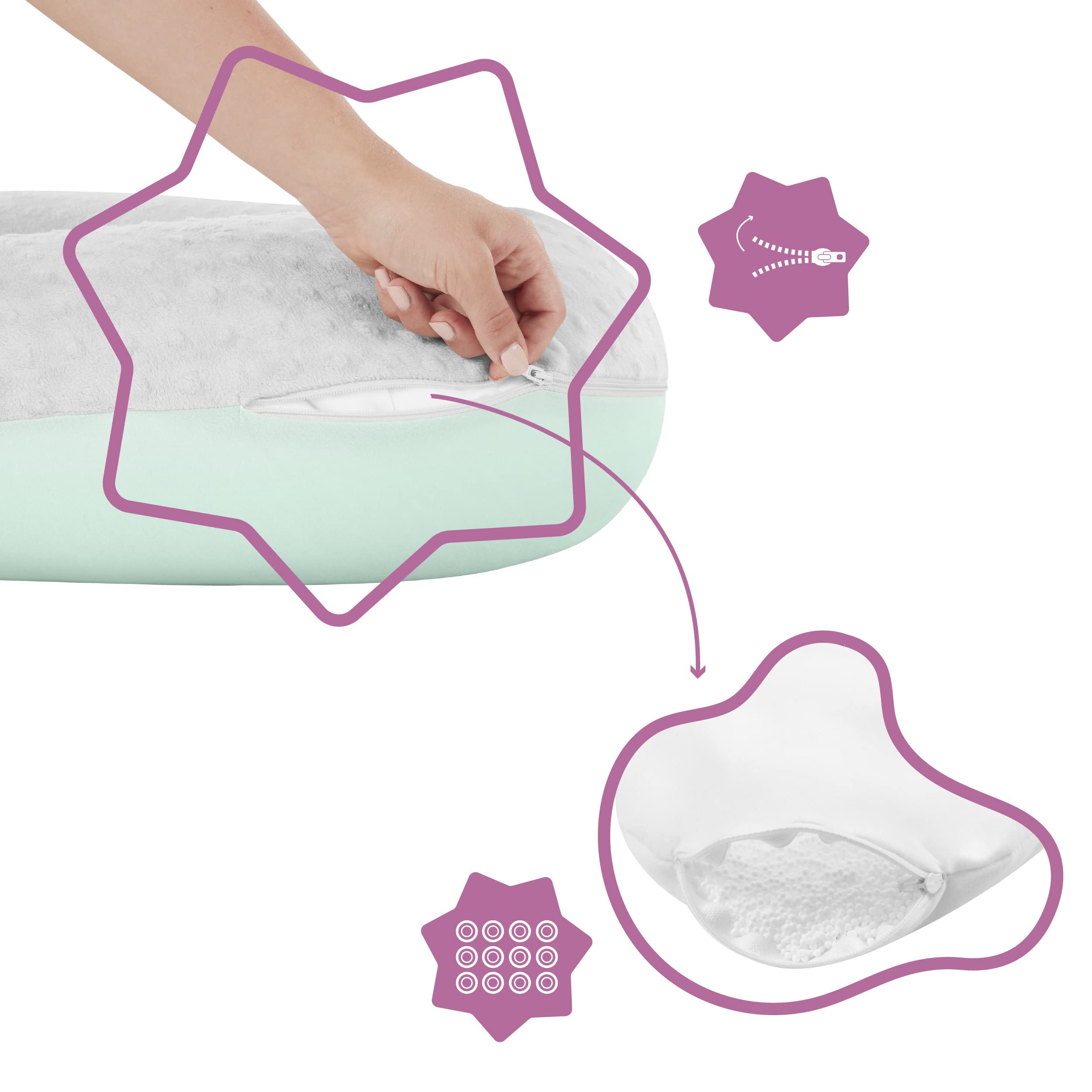 badabulle-stillkissen-schwangerschaftskissen-fluffy-150-cm-ergonomisches-2-in-1- image 4