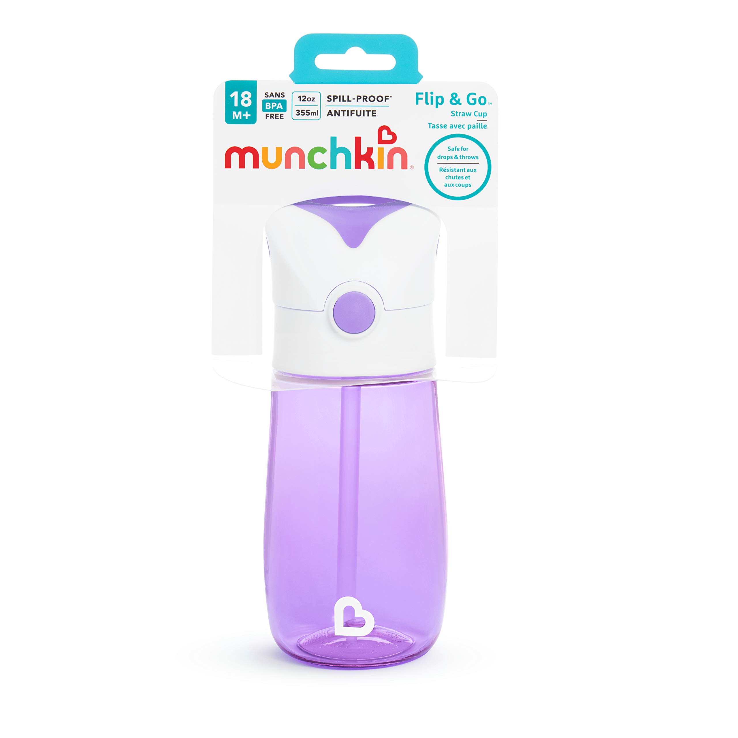 munchkin-flip-go-kinder-trinkflasche-mit-strohhalm-355-ml-12-oz-auslaufsicherer- image 1