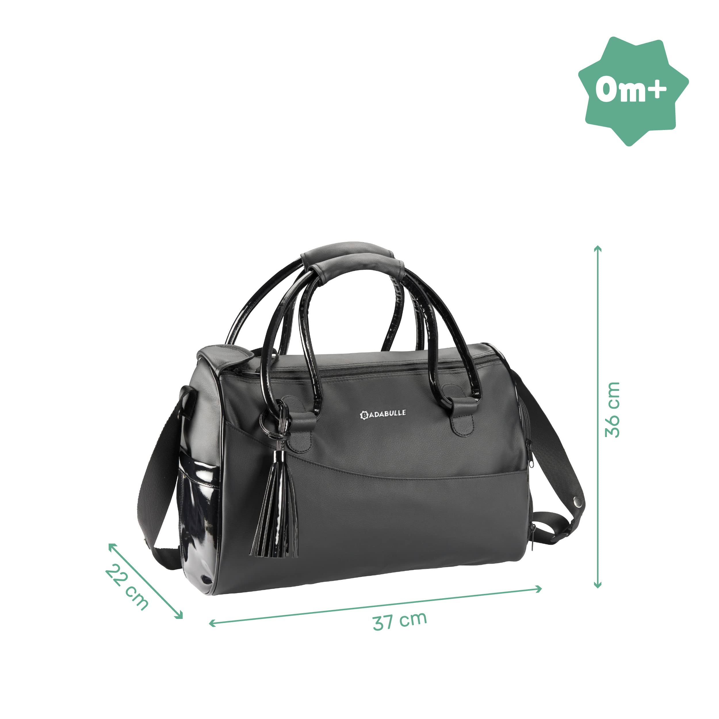 badabulle-glossy-wickeltasche-schwarz-stilvolle-babytasche-im-lederhandtaschen-l image 5