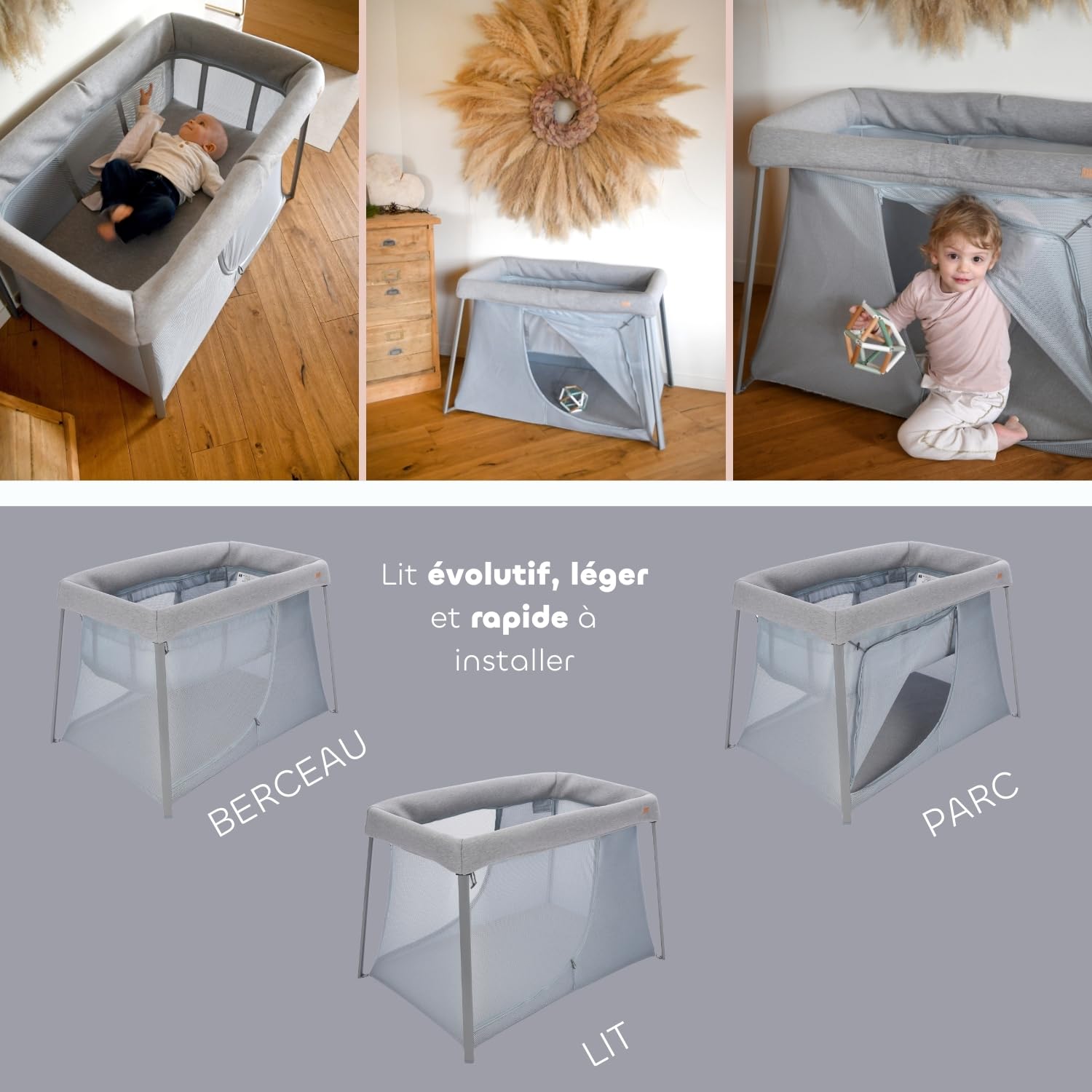 b-aba-3-in-1-reisebett-mitwachsendes-faltbares-babybett-als-wiege-zusatzbett-und image 4