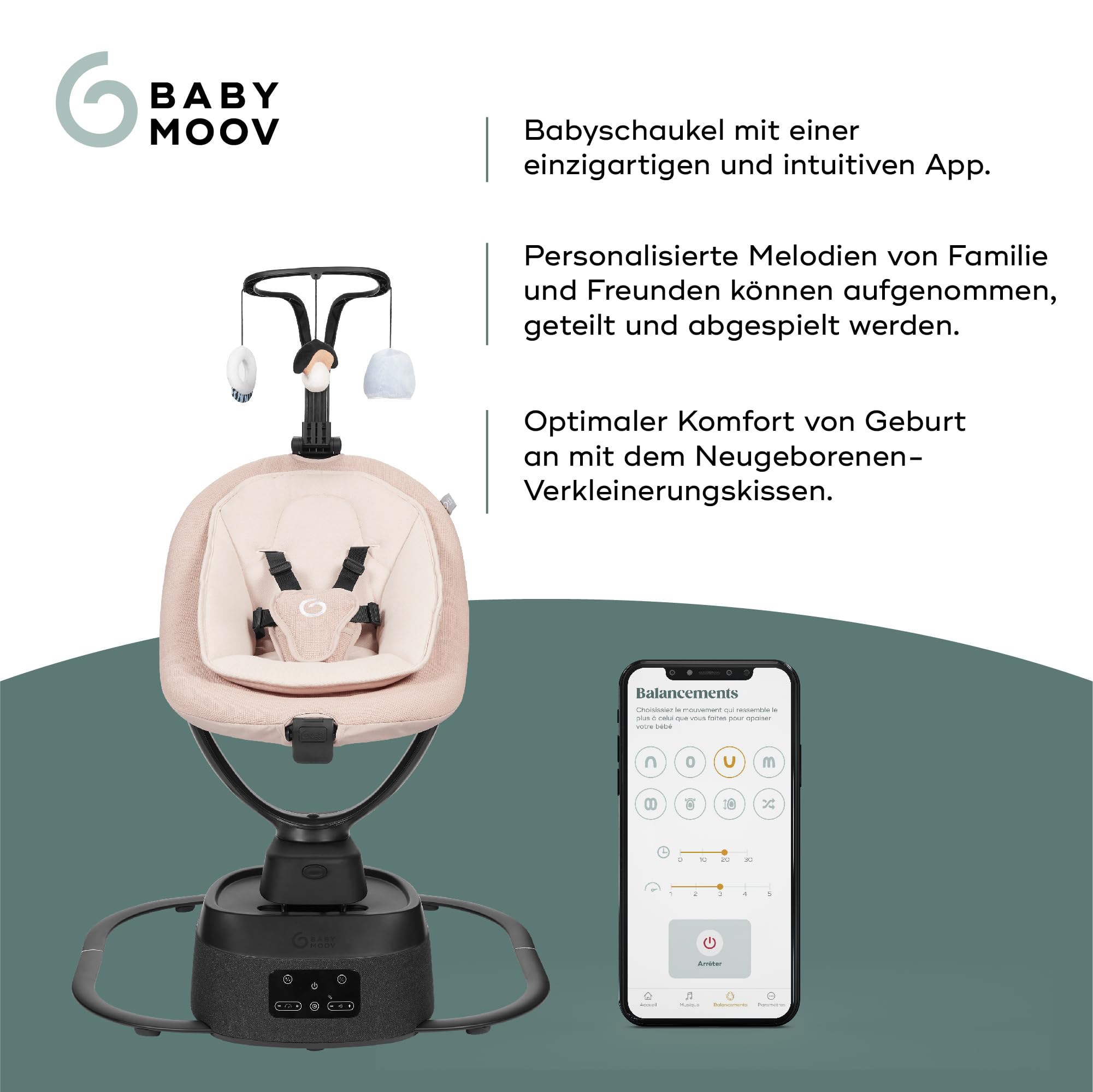 babymoov-swoon-evolution-connect-elektrische-babyschaukel-mocca-mit-app-steuerun image 3