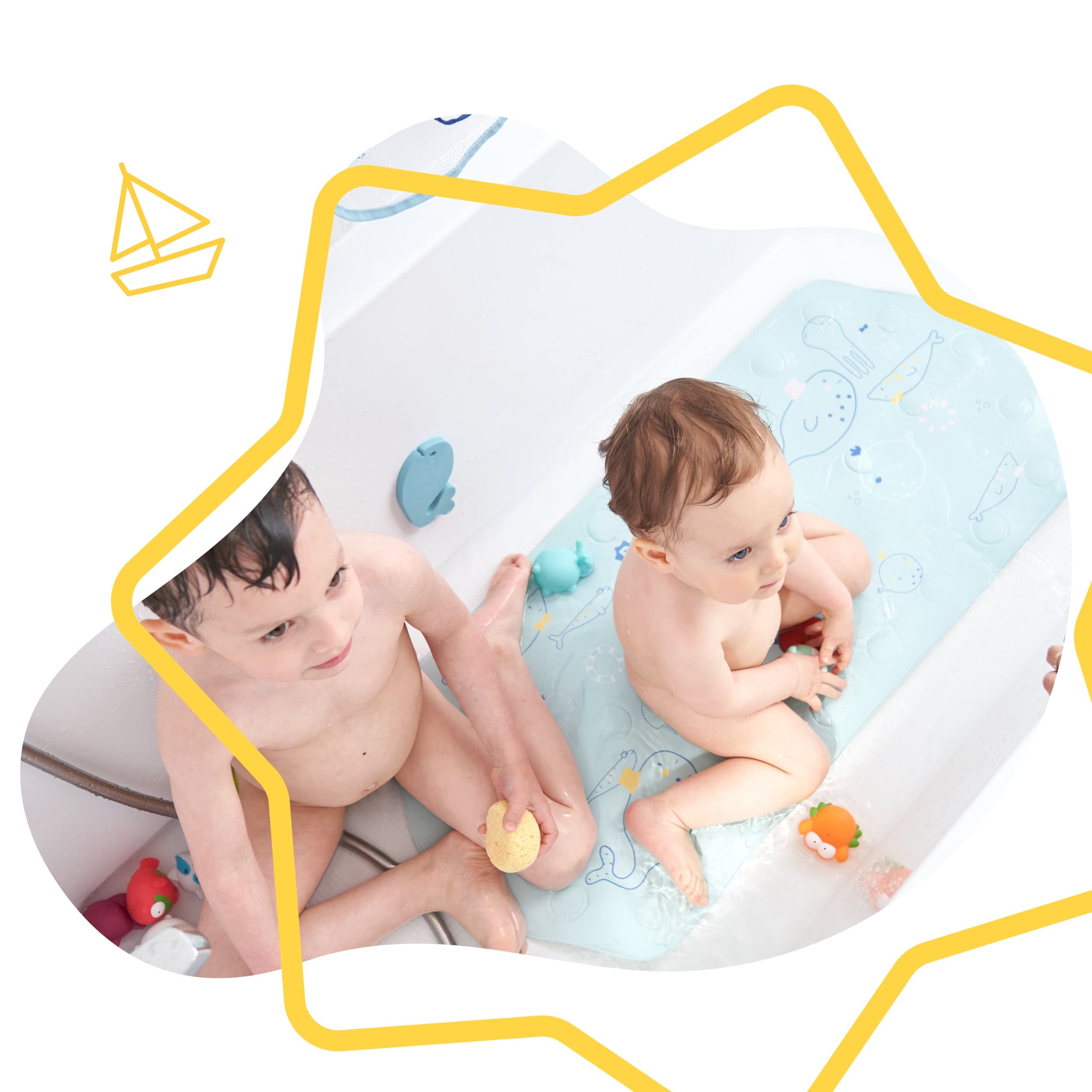 badabulle-xxl-badematte-meerestiere-91-x-40-cm-badewannenmatte-mit-temperatursen image 2