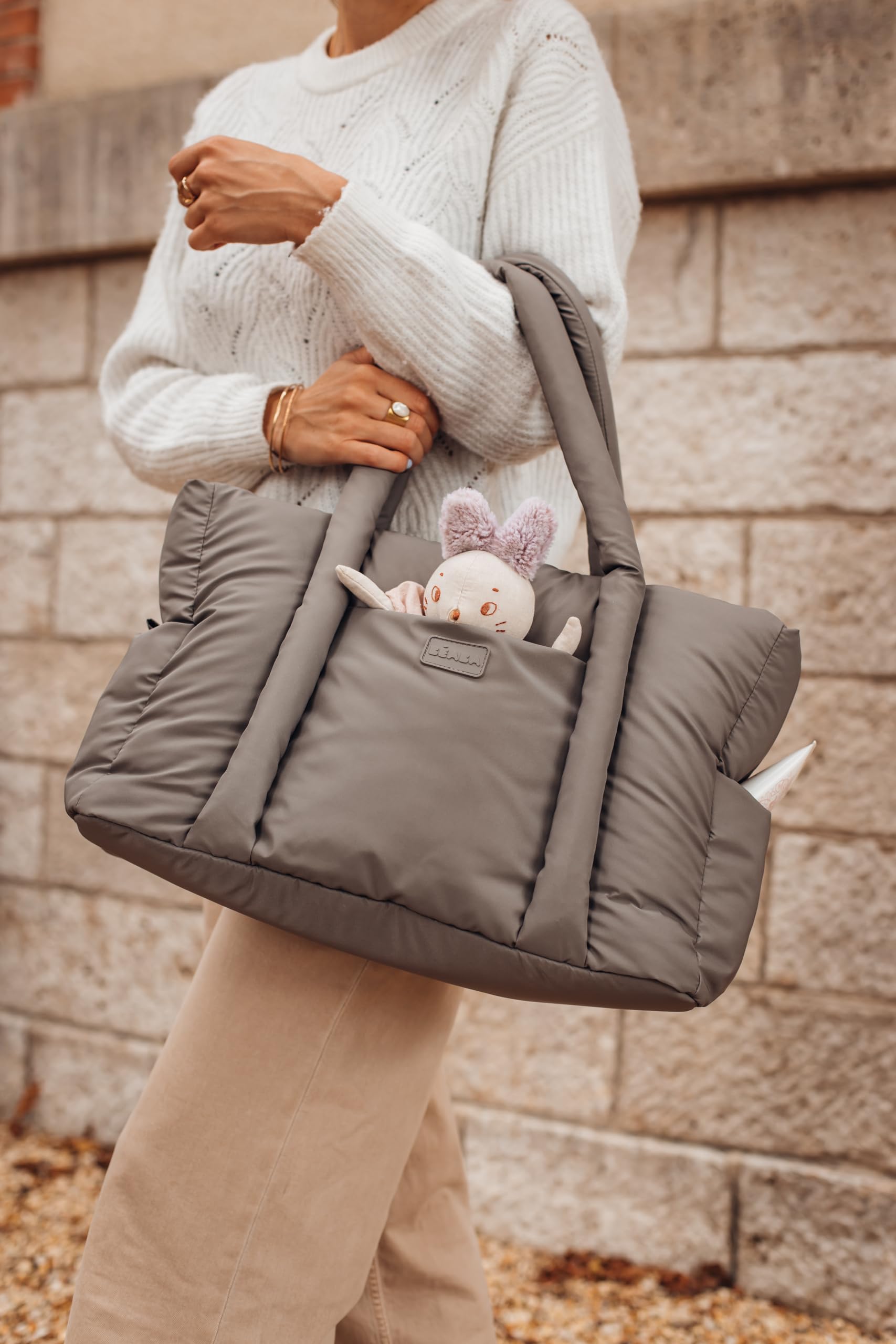 b-aba-paris-puffy-wickeltasche-gesteppte-wickeltasche-mit-10-taschen-kinderwagen image 7