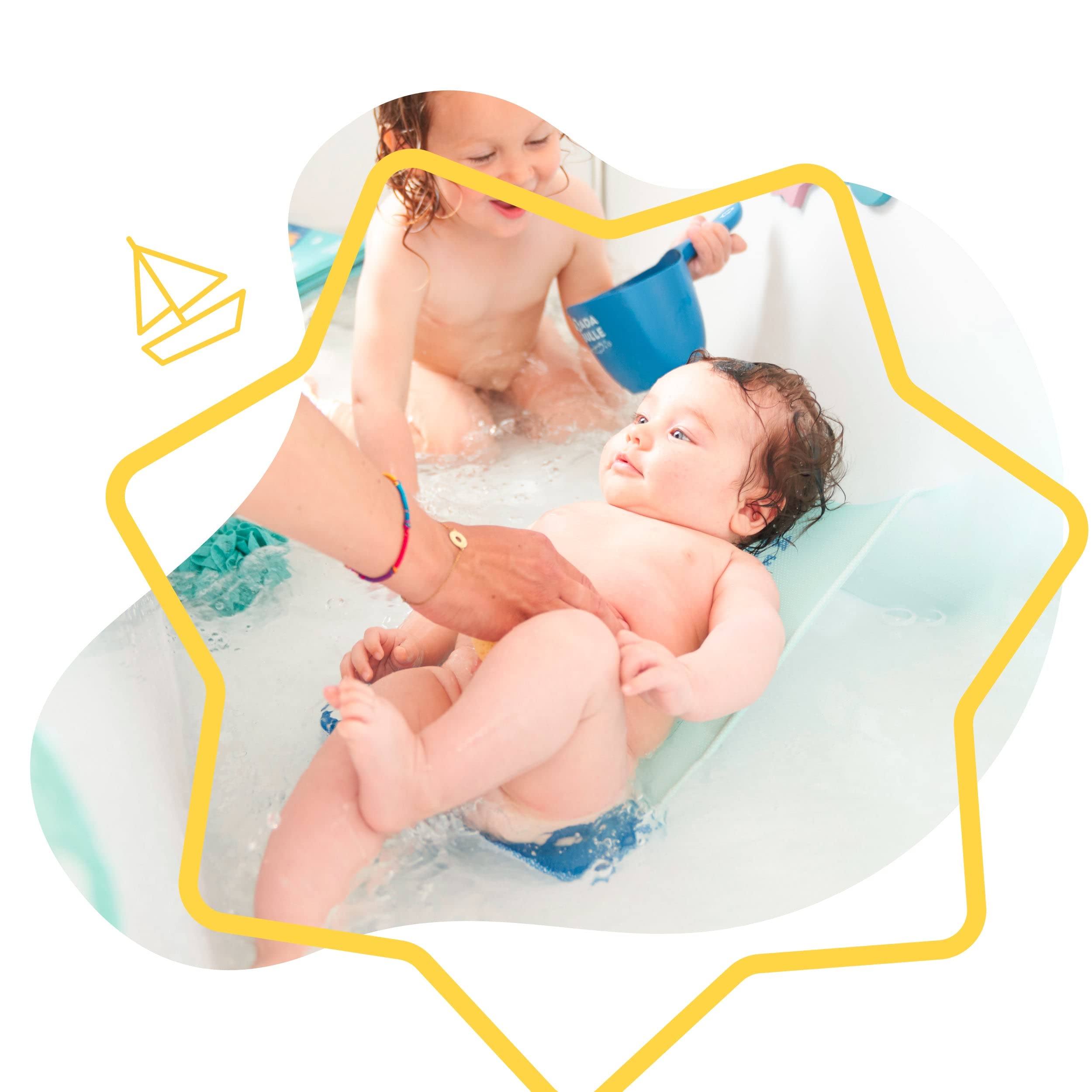 badabulle-badeliege-meerestiere-f-r-babys-0-6-monate-netzgewebe-marineblau-hellb image 2