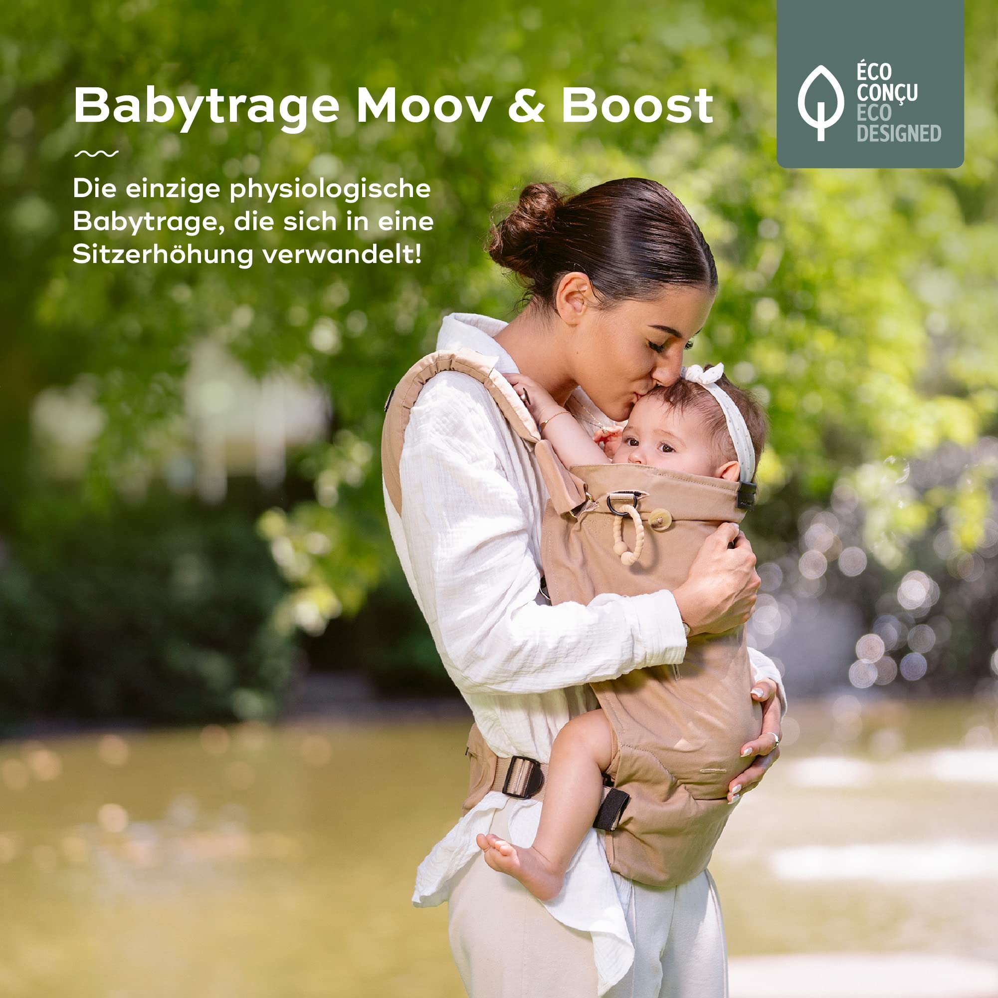 babymoov-babytrage-moov-boost-hazelnut-beige-ergonomische-2-in-1-trage-und-sitze image 2