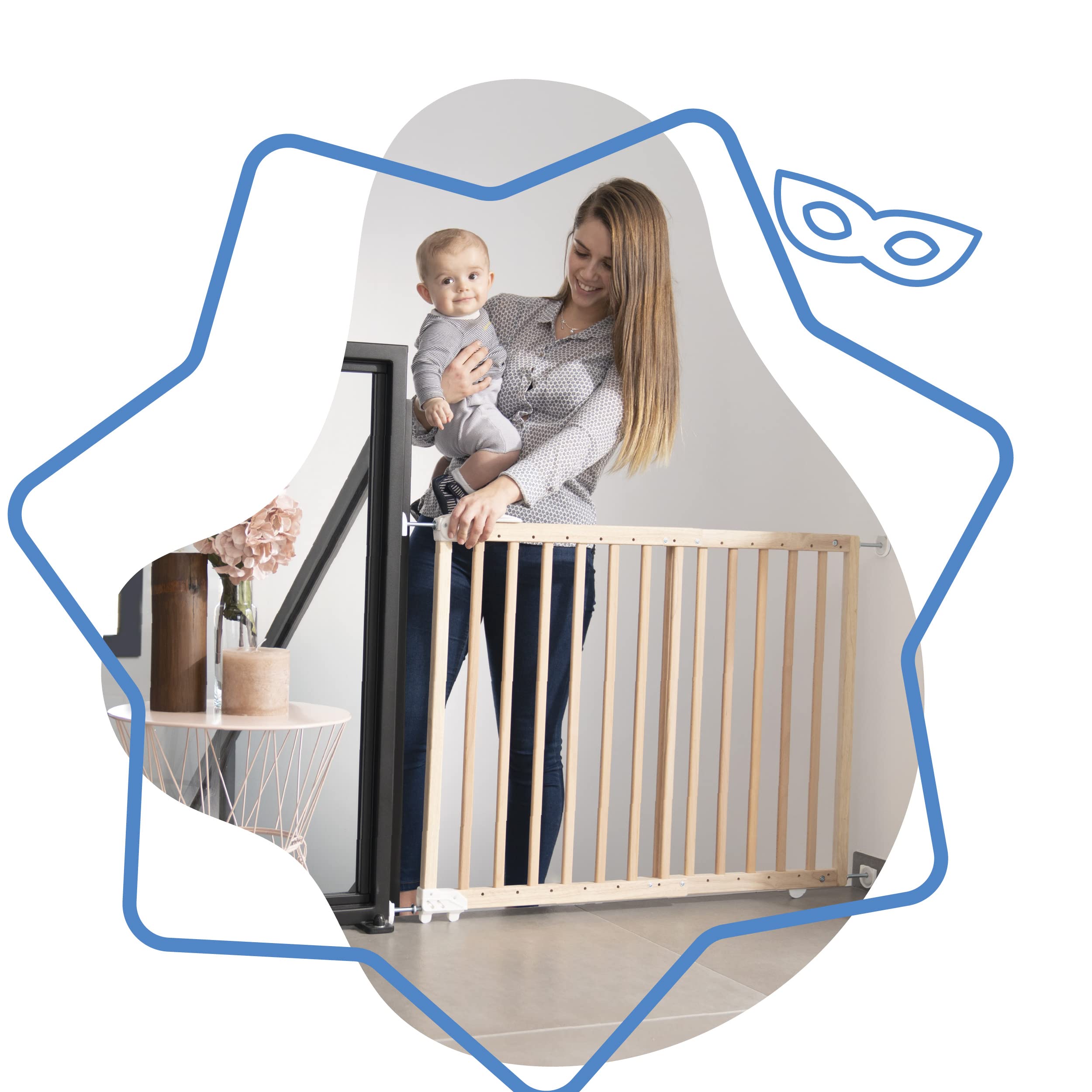 badabulle-deco-pop-ausziehbares-babygitter-aus-holz-63-106-cm-schraub-oder-druck image 2