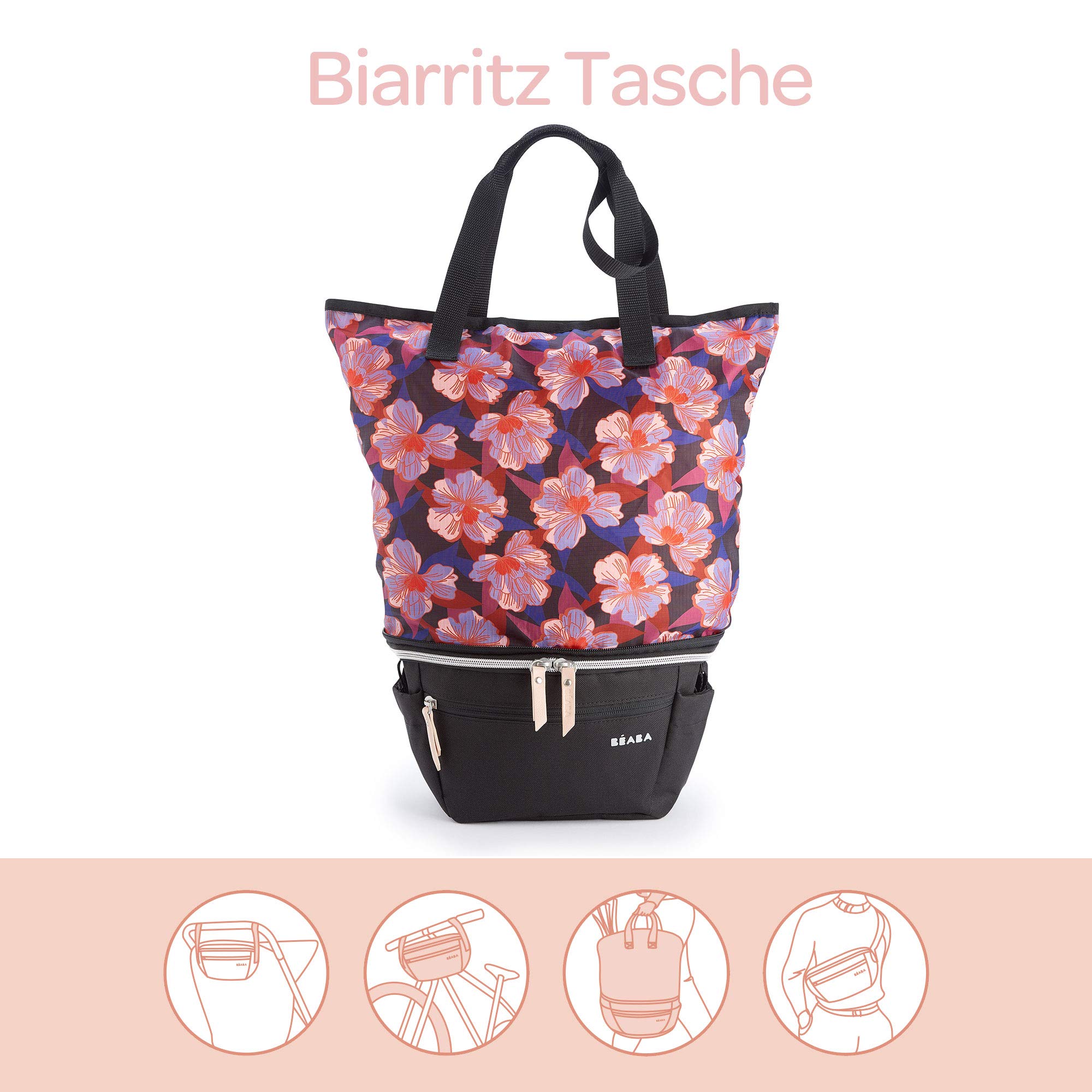b-aba-biarritz-wickeltasche-kinderwagen-organizer-2-in-1-verwandelbar-in-einkauf-2 image 2
