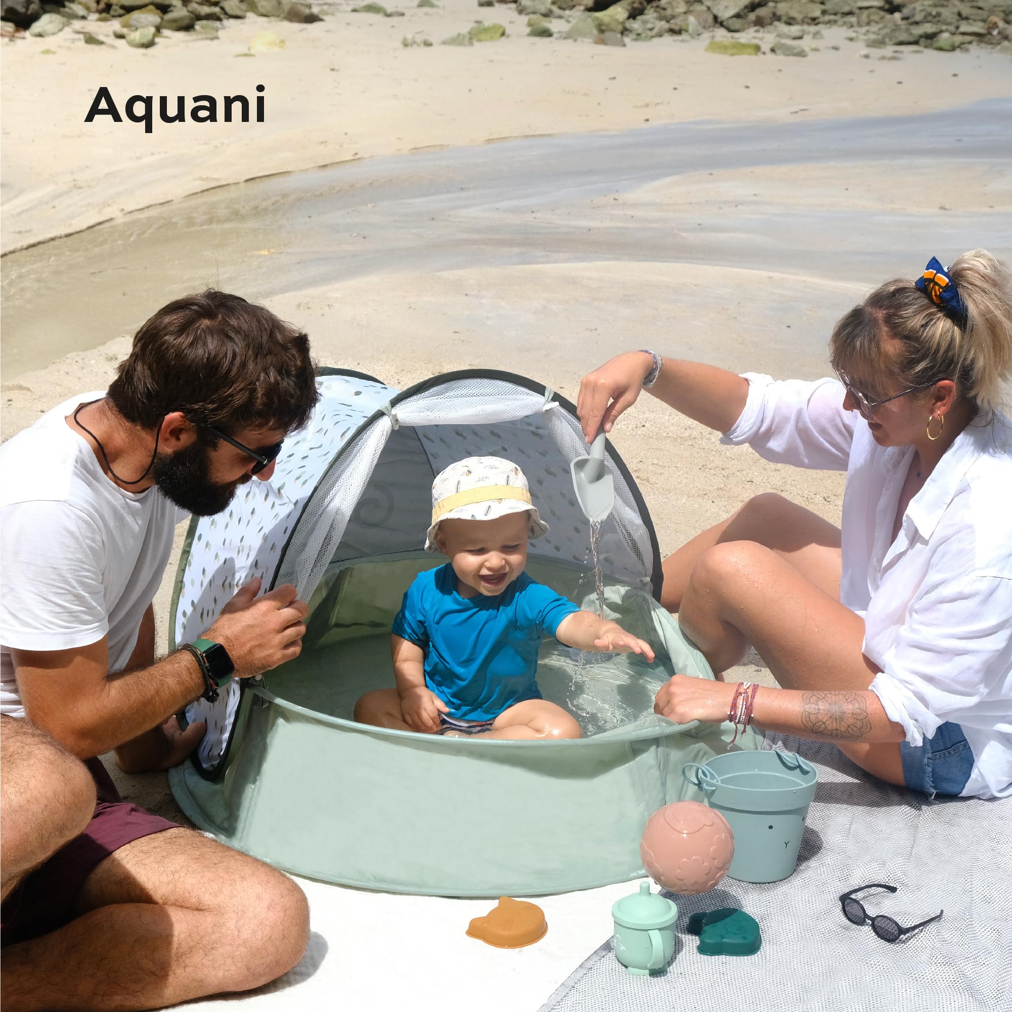babymoov-aquani-provence-3-in-1-strandmuschel-strandzelt-planschbecken-und-reise image 2