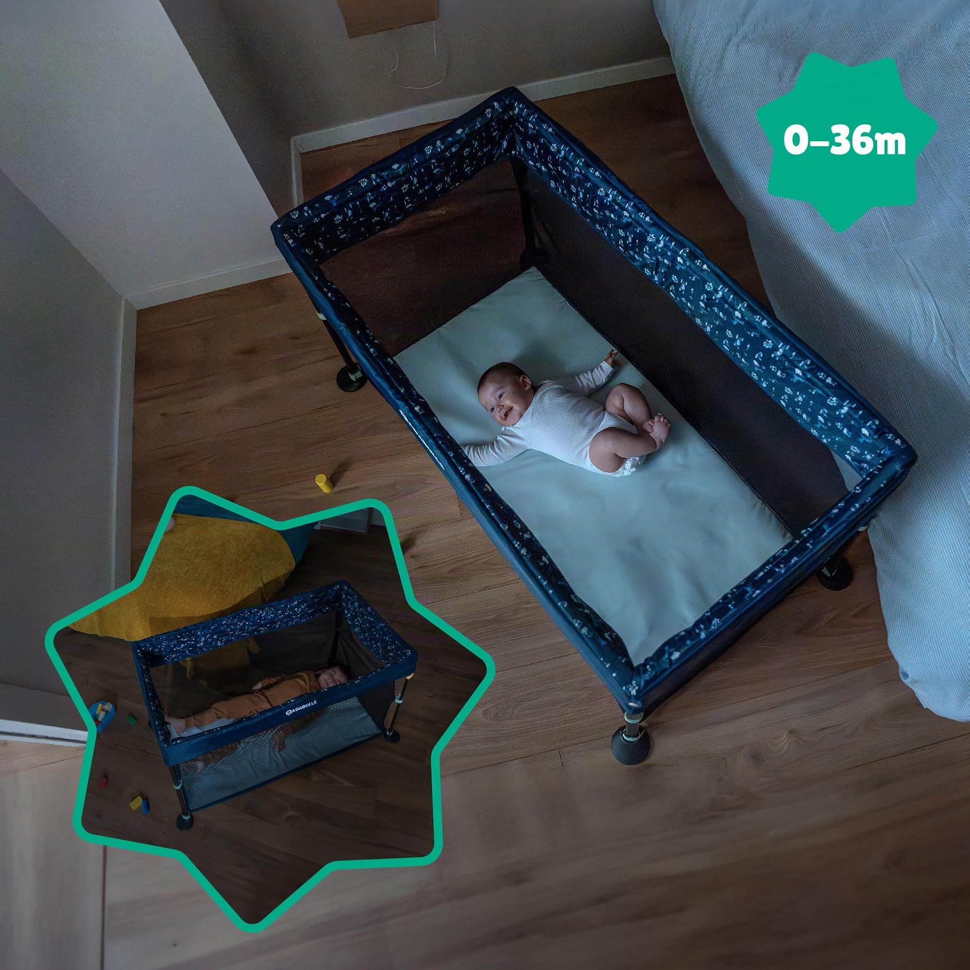 badabulle-easy-clip-baby-reisebett-mit-matratze-kompakt-ziehharmonika-faltsystem image 4