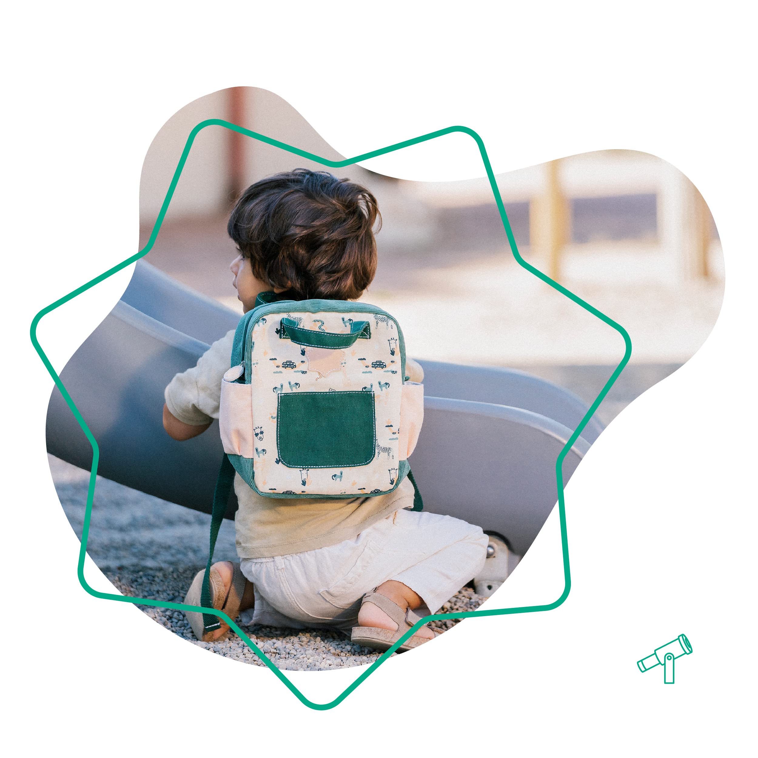 badabulle-kinderrucksack-safari-kinder-rucksack-aus-baumwoll-canvas-mit-namenset image 2