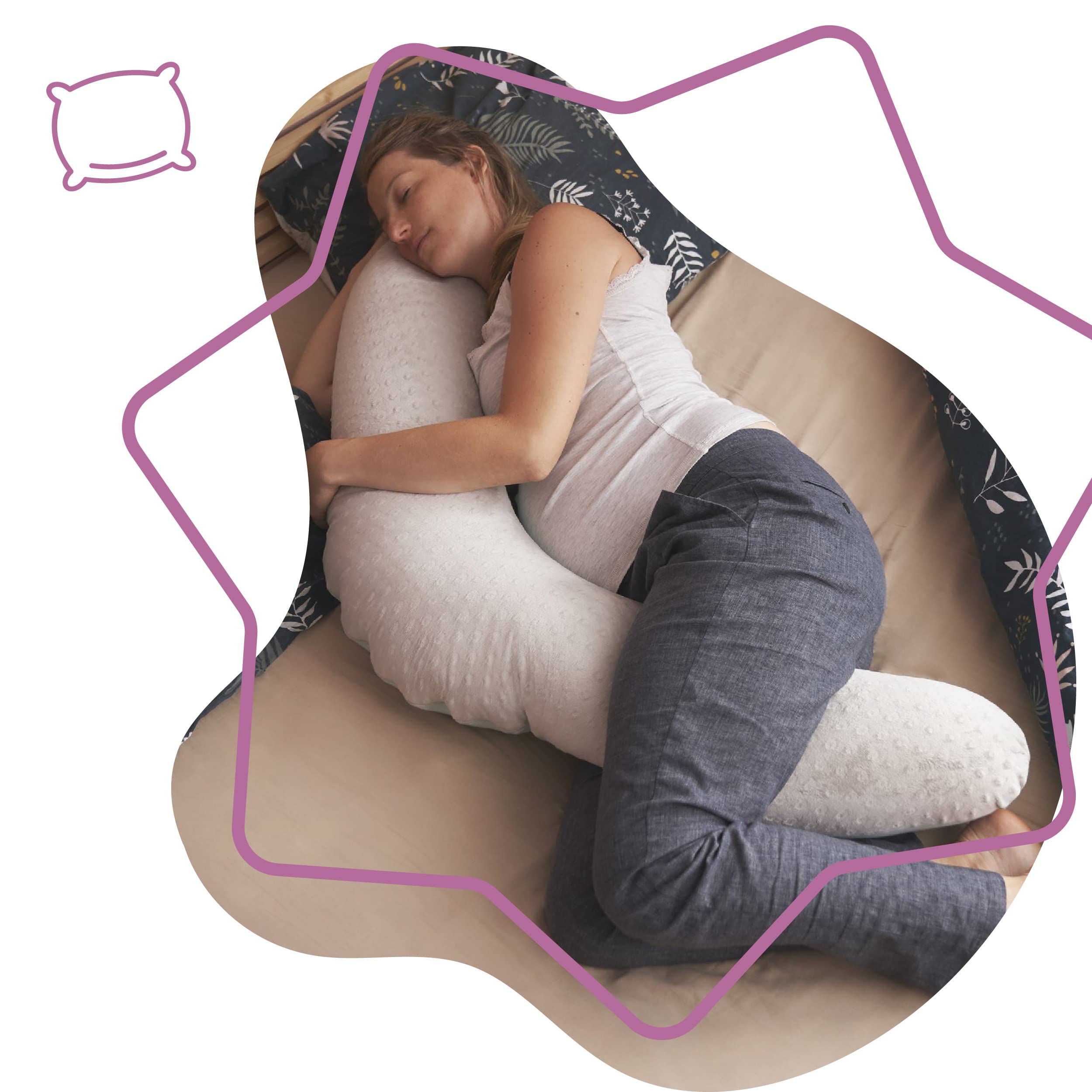 badabulle-stillkissen-schwangerschaftskissen-fluffy-150-cm-ergonomisches-2-in-1- image 2