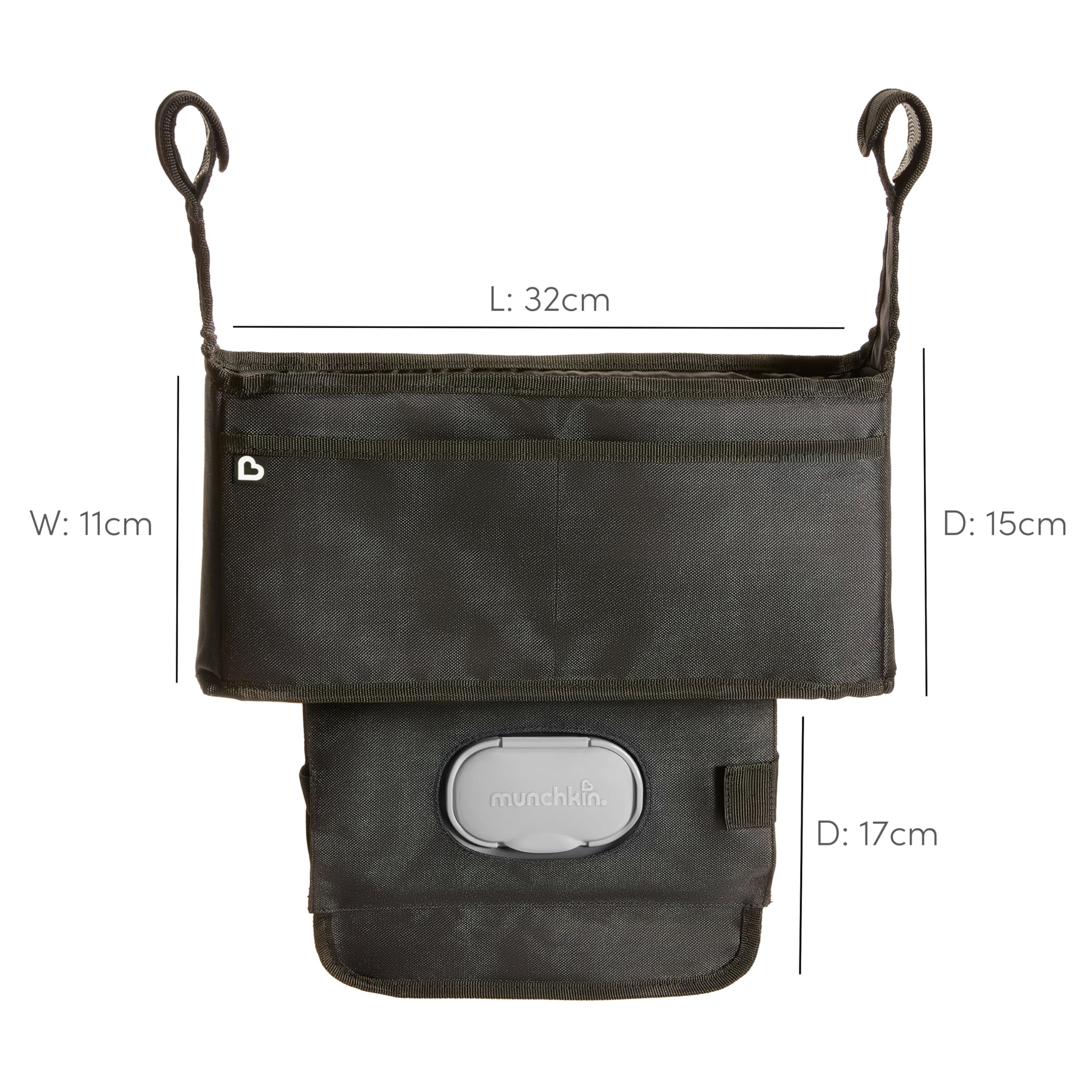 munchkin-kinderwagen-organizer-mit-2-tassenhaltern-universal-fit-mit-rutschfeste image 4