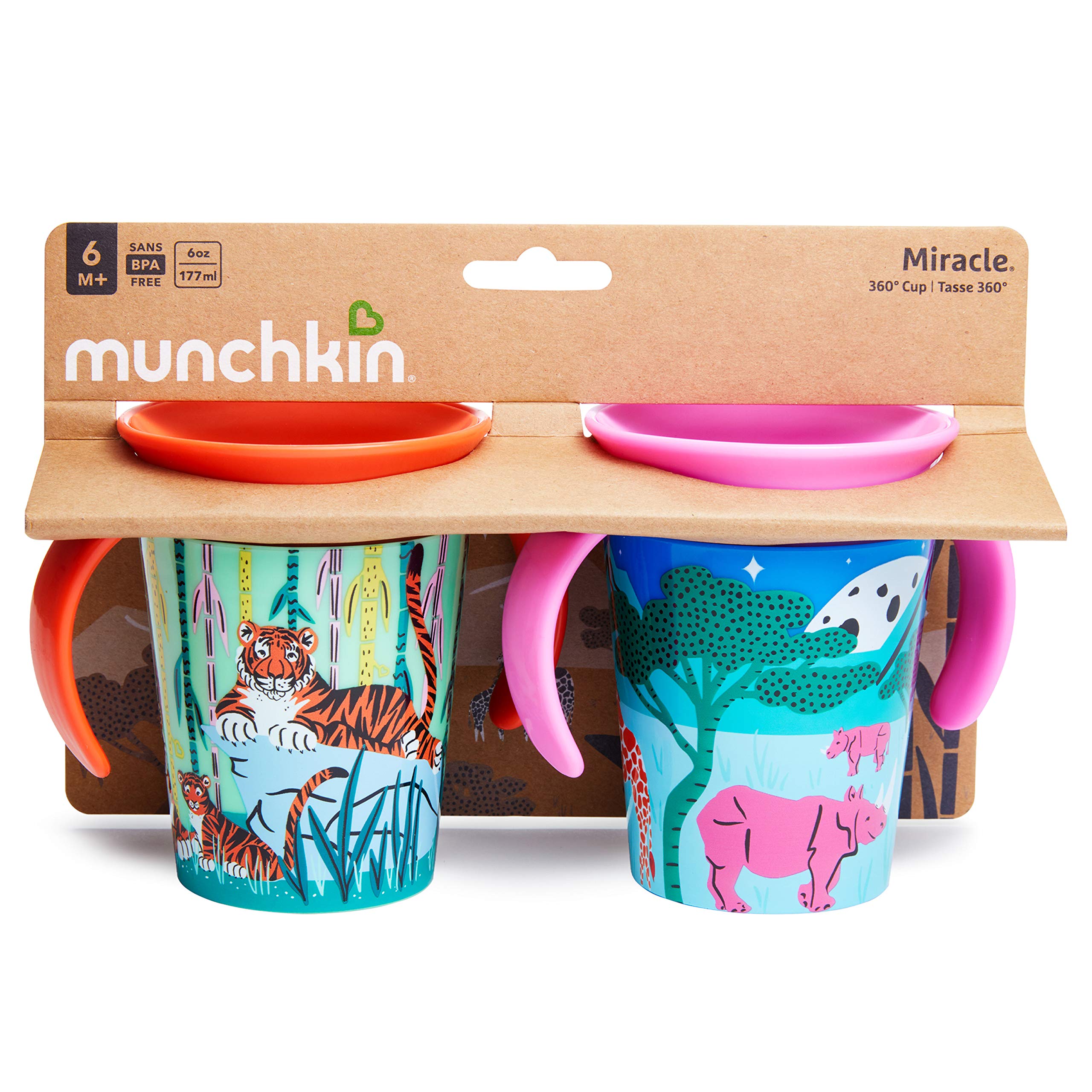 munchkin-miracle-360-trinklernbecher-2er-set-nashorn-tiger-177-ml-bpa-frei-mit-h image 6